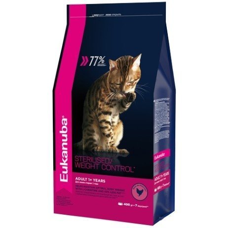 Корм для кошек Eukanuba Sterilised  для взрослых кошек с избыточным весом и стерилизованных