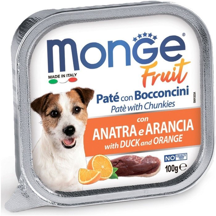 Monge Dog PATE/CHUNKIES with Duck/Orange (Нежный паштет из утки с апельсином) 100 г