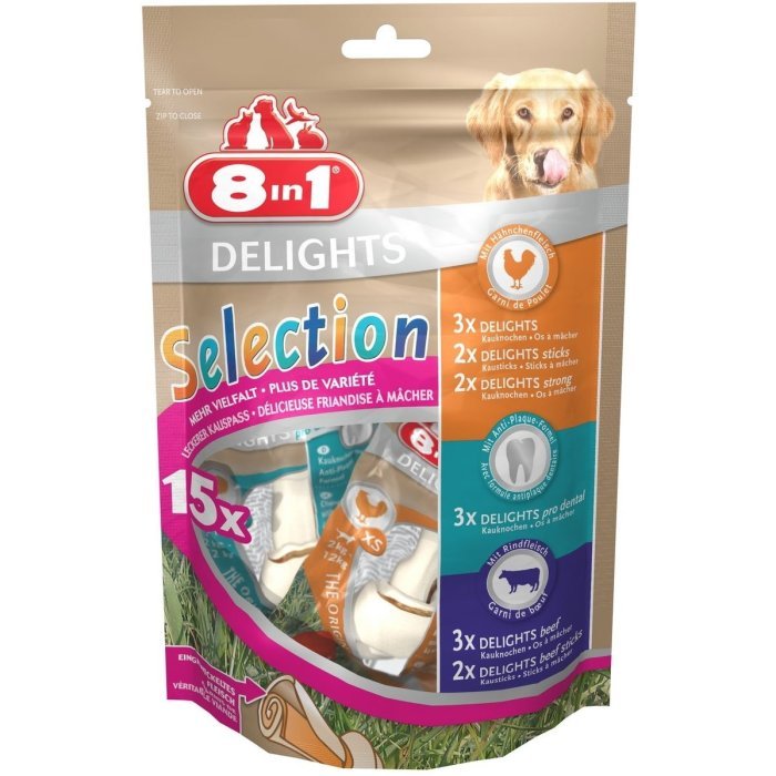 8in1 Delights Selection XS набор лакомств для мелких собак (15 шт.)