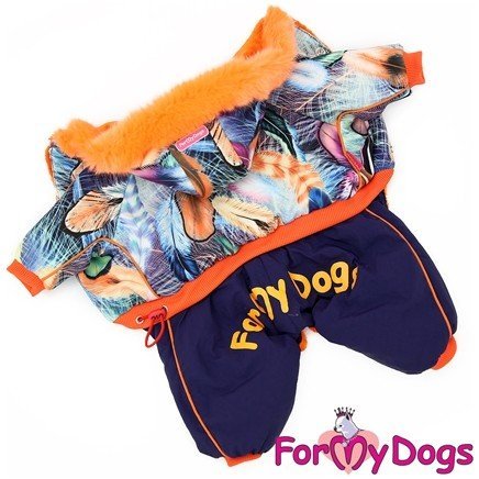 Комбинезон ForMyDogs для собак "Пёрышки" фиолет/оранж на мальчиков
