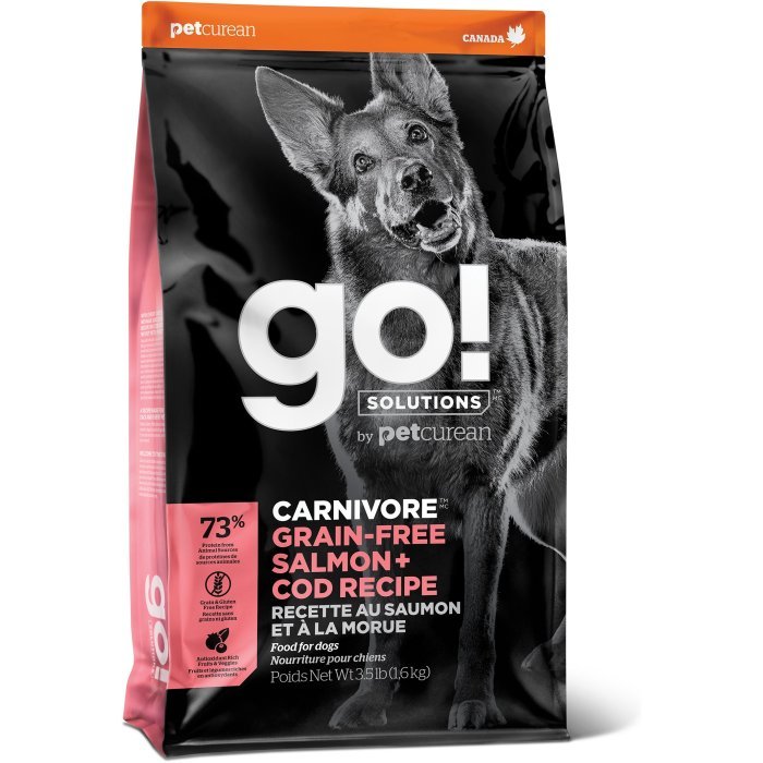 GO! Беззерновой для Собак всех возрастов c Лососем и Треской CARNIVORE GF Salmon + Cod Recipe 