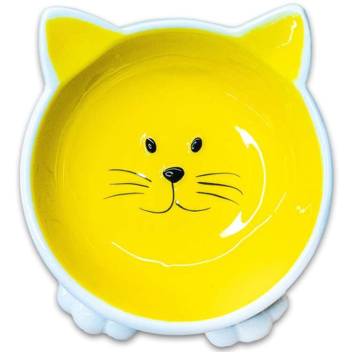 Mr.Kranch Миска керамическая для кошек Мордочка кошки на ножках 100 мл