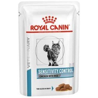 Royal Canin кусочки в соусе для кошек с пищевой аллергией c курицей, Сенситивити Контроль цыпл./рис (фелин) пауч