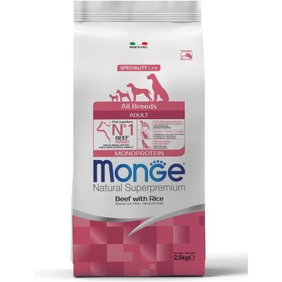 Monge Monoprotein All Breeds Beef and Rice Говядина с рисом для собак всех пород 