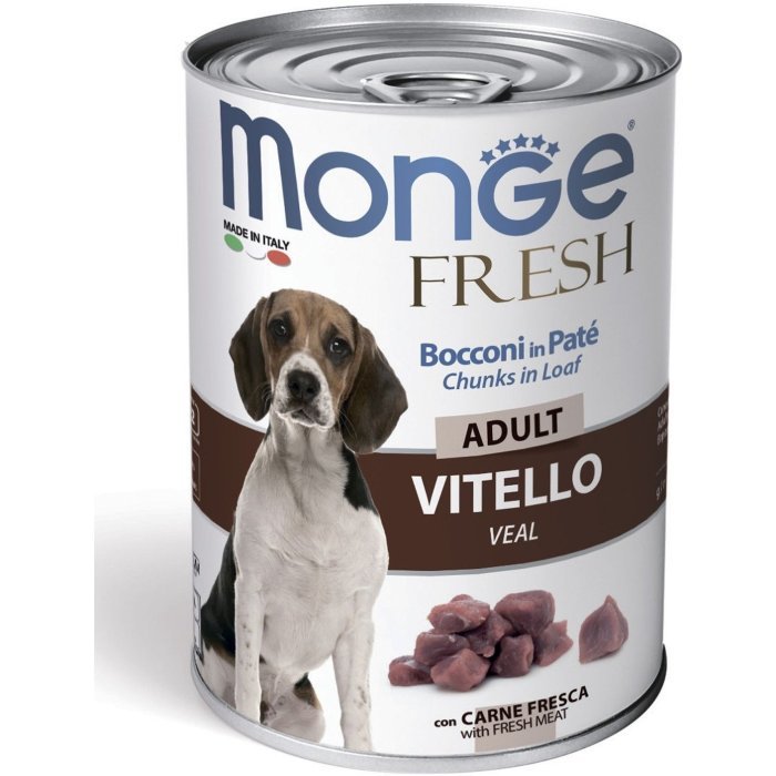 Monge Dog Fresh Chunks in Loaf мясной рулет с телятиной для взрослых собак 400г