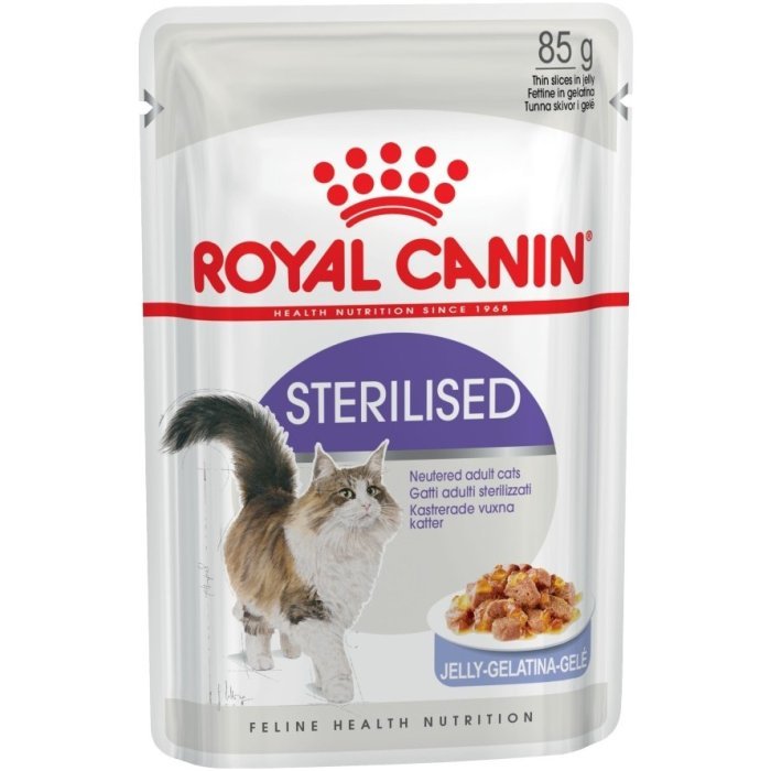 Royal Canin кусочки в желе для кастрированных кошек 1-7лет, Стерилайзд в желе