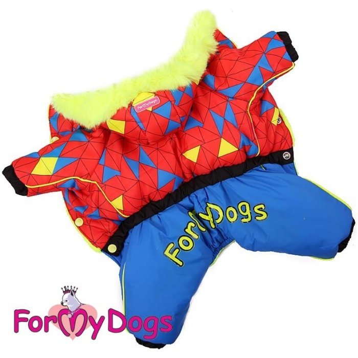 Комбинезон ForMyDogs красно/синий для собак на мальчиков
