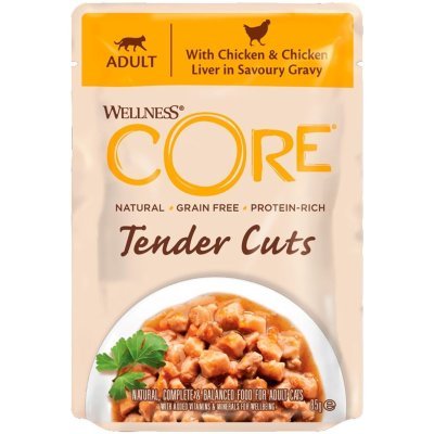 Core Tender Cuts паучи из курицы с куриной печенью в виде нарезки в соусе для кошек 85 г