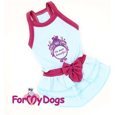 Платье ForMyDogs для собак голубое