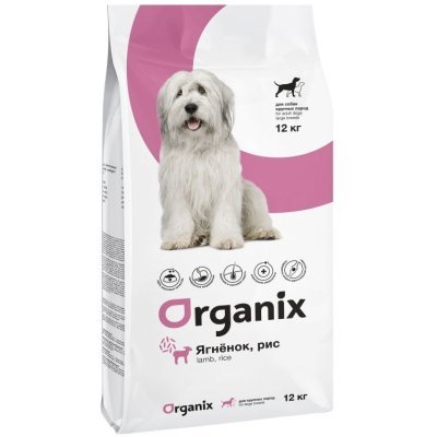 Organix Сухой корм для взрослых собак крупных пород с ягненком и рисом