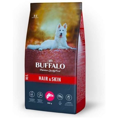 Mr. Buffalo ADULT HAIR &amp; SKIN сухой корм для собак с Лососем